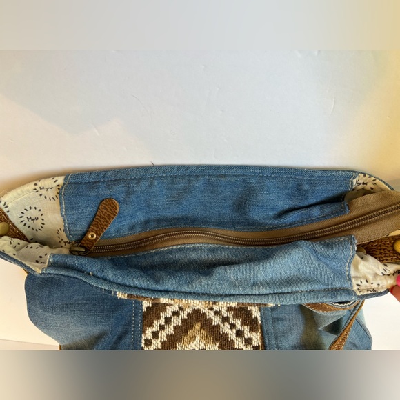 Myra Bag Denim Western Aztec Shoulder Bag - Picture 5 of 13